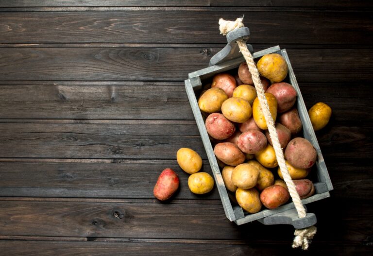 Potatoes in a box.